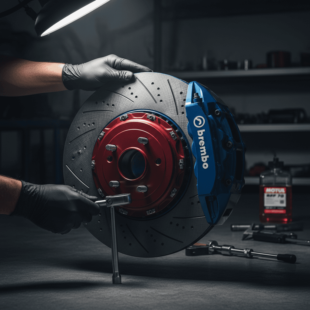 SEIDO Brake Pad installed on vehicle rotor assembly